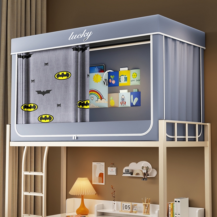 91家纺网 家纺一手货源 找家纺 宜品雅 2025新款大版花学生宿舍遮光蚊帐 蝙蝠侠