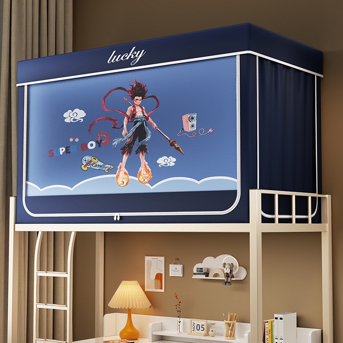 91家纺网 家纺一手货源 找家纺 宜品雅 2025新款大版花学生宿舍遮光蚊帐 魔童闹海