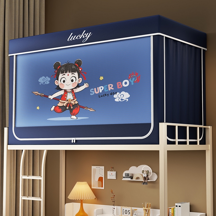 91家纺网 家纺一手货源 找家纺 宜品雅 2025新款大版花学生宿舍遮光蚊帐 哪吒