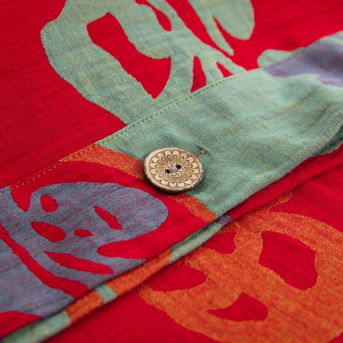 91家纺网 家纺一手货源 找家纺 （总）鲁爱 2025新款全棉色织双层纱纽扣款四件套