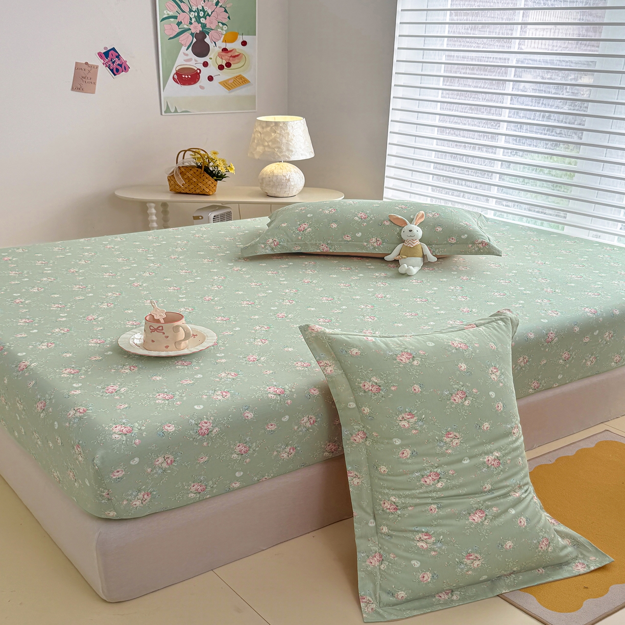 91家纺网 家纺一手货源 找家纺 （总）壹贝家纺 2025新款A类印花全棉床笠