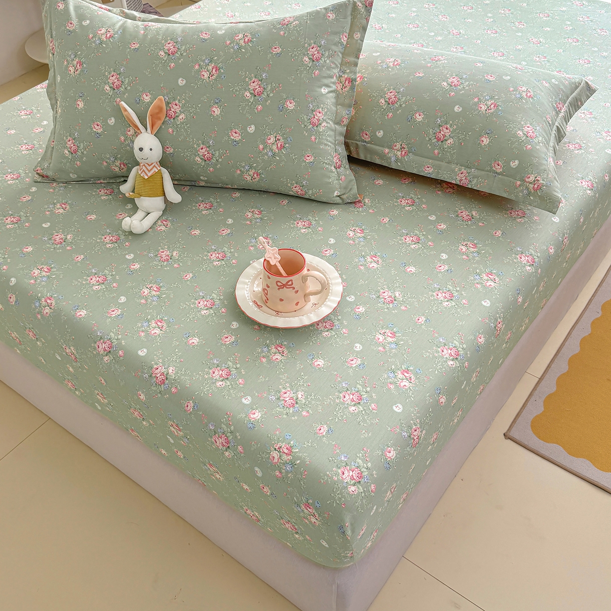 91家纺网 家纺一手货源 找家纺 （总）壹贝家纺 2025新款A类印花全棉床笠