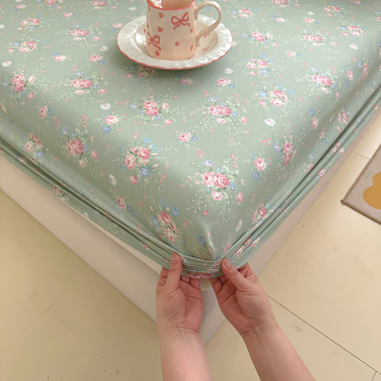 91家纺网 家纺一手货源 找家纺 （总）壹贝家纺 2025新款A类印花全棉床笠