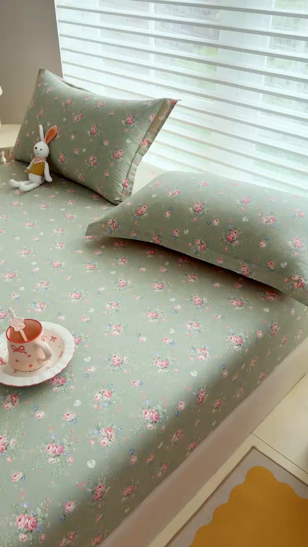 91家纺网 家纺一手货源 找家纺 （总）壹贝家纺 2025新款A类印花全棉床笠