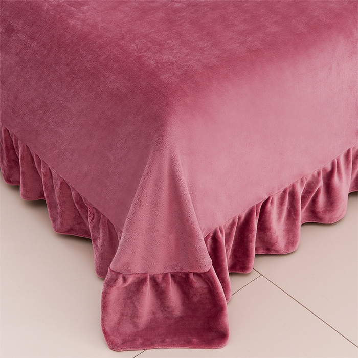 91家纺网 家纺一手货源 找家纺 绣女坊 2025新款高克重牛奶绒刺绣四件套 郁金香-豆沙