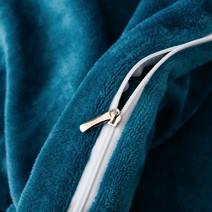 91家纺网 家纺一手货源 找家纺 绣女坊 2025新款高克重牛奶绒刺绣四件套 郁金香-孔雀蓝