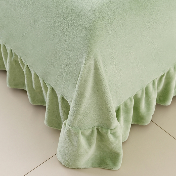 91家纺网 家纺一手货源 找家纺 绣女坊 2025新款高克重牛奶绒刺绣四件套 郁金香-嫩绿