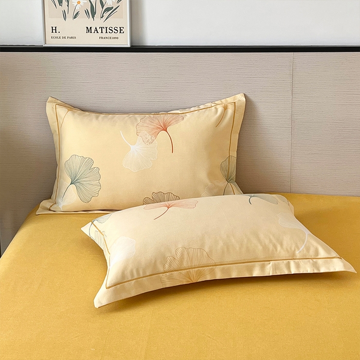 91家纺网 家纺一手货源 找家纺 帛美家纺 2025新款加厚纯棉全棉磨毛印花四件套 一叶知秋