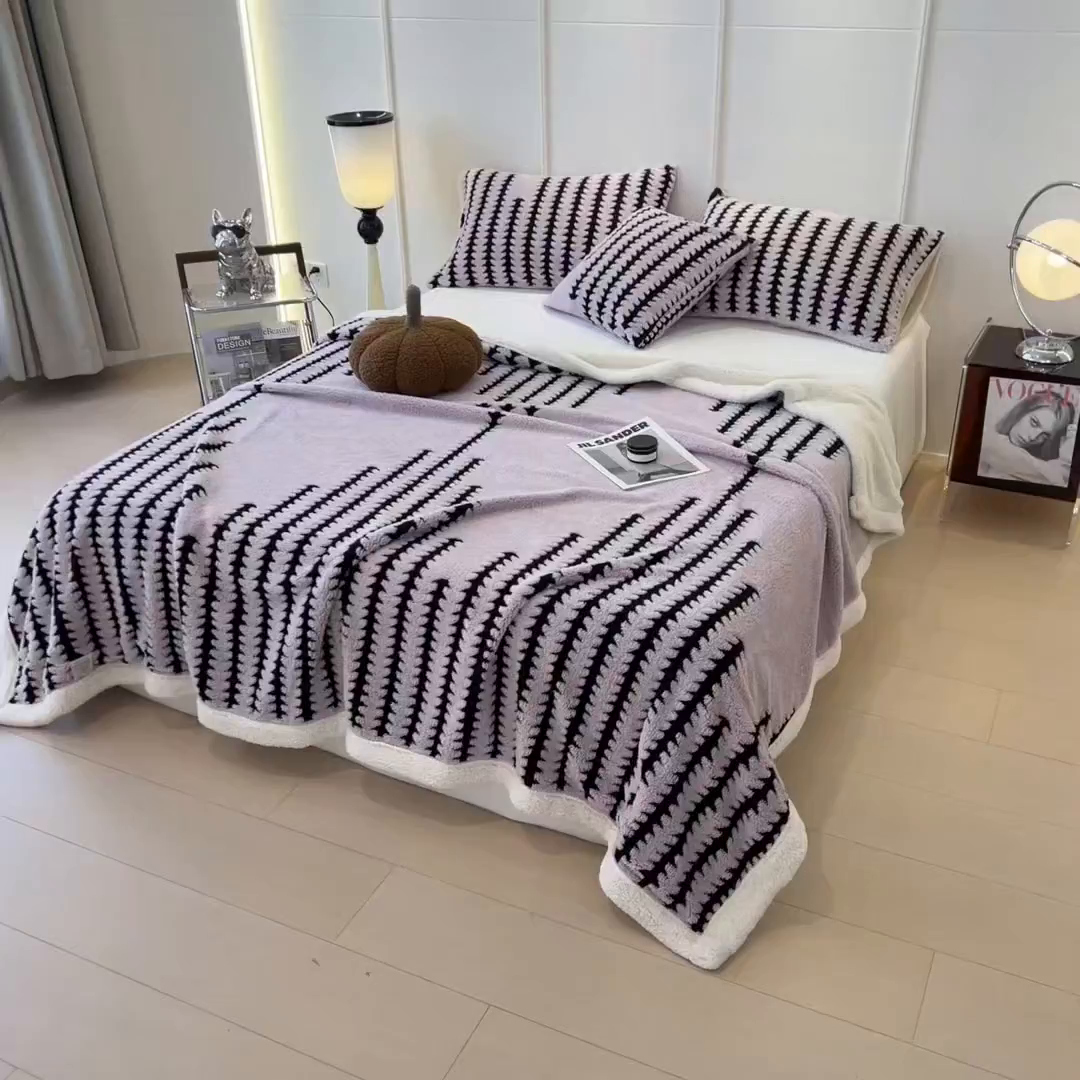 91家纺网 家纺一手货源 找家纺 丝幔家纺 2025新款云杉绒加厚保暖多功能毛毯毯子 杉影毯 粉