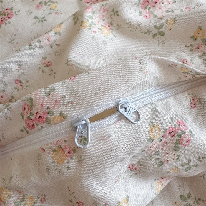 91家纺网 家纺一手货源 找家纺 （总）亿梵家居 2025新款A类母婴级有氧纯棉印花双面全棉双层纱四件套-床拍图