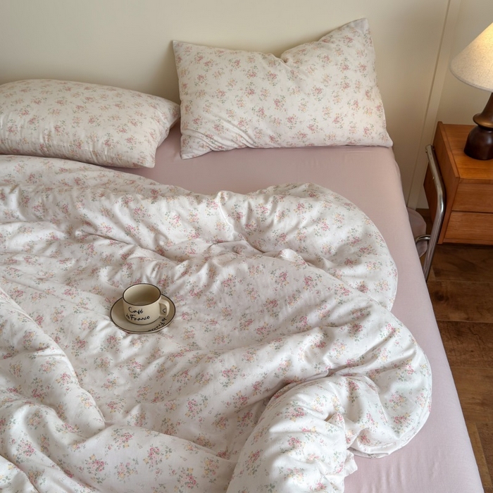 91家纺网 家纺一手货源 找家纺 （总）亿梵家居 2025新款A类母婴级有氧纯棉印花双面全棉双层纱四件套-床拍图