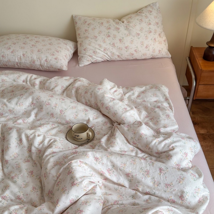 91家纺网 家纺一手货源 找家纺 （总）亿梵家居 2025新款A类母婴级有氧纯棉印花双面全棉双层纱四件套-床拍图