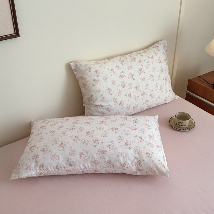 91家纺网 家纺一手货源 找家纺 （总）亿梵家居 2025新款A类母婴级有氧纯棉印花双面全棉双层纱四件套-床拍图