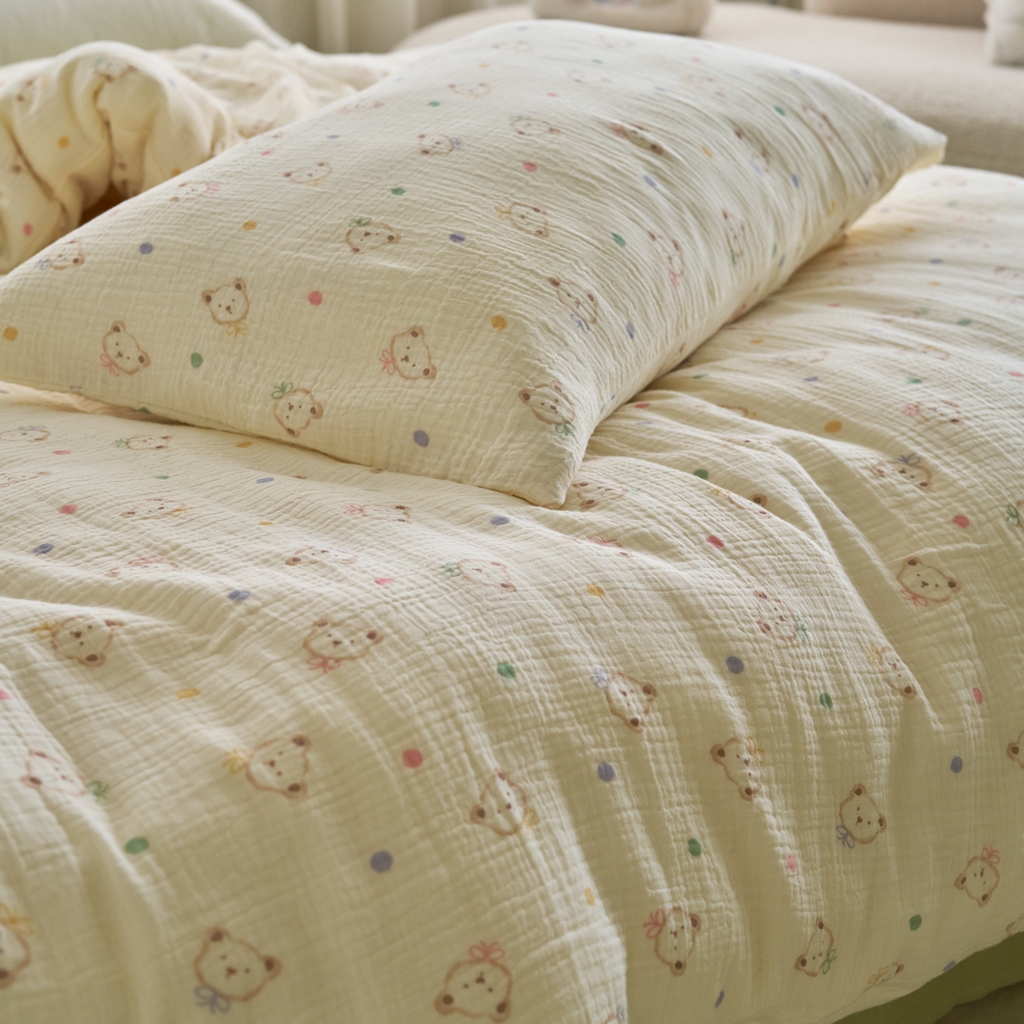 91家纺网 家纺一手货源 找家纺 （总）洋铭区（原狠狠爱） 2025新款皱皱纱A类全棉人字纹四件套系列