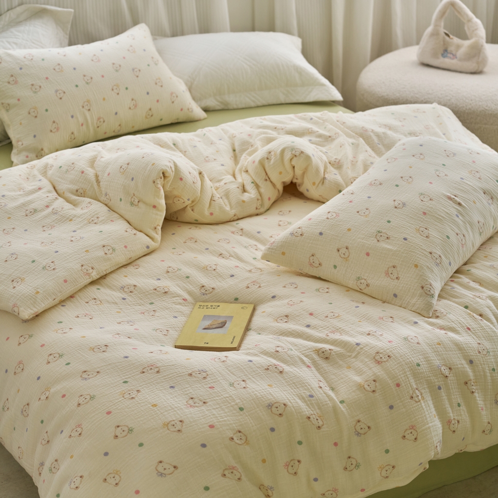 91家纺网 家纺一手货源 找家纺 （总）洋铭区（原狠狠爱） 2025新款皱皱纱A类全棉人字纹四件套系列