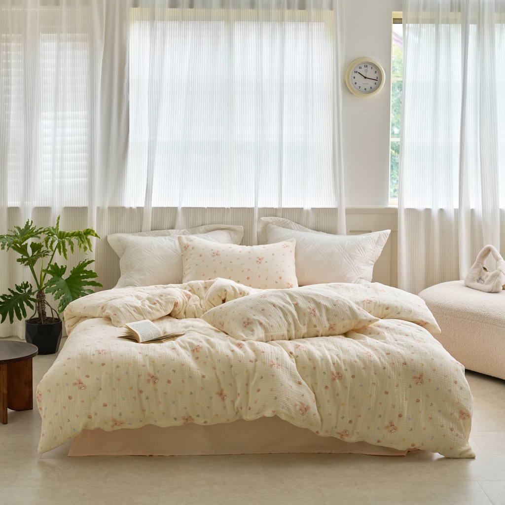 91家纺网 家纺一手货源 找家纺 （总）洋铭区（原狠狠爱） 2025新款皱皱纱A类全棉人字纹四件套系列