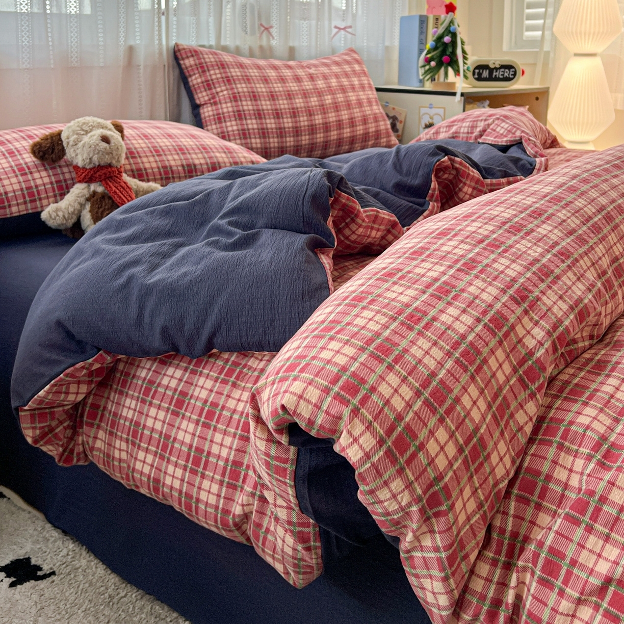 91家纺网 家纺一手货源 找家纺 （总）水木坊 2025新款A云感双层纱四件套-浪漫