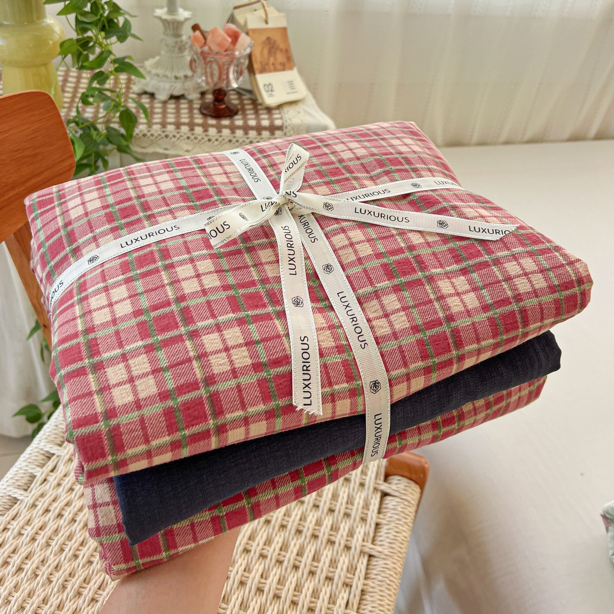 91家纺网 家纺一手货源 找家纺 （总）水木坊 2025新款A云感双层纱四件套-浪漫