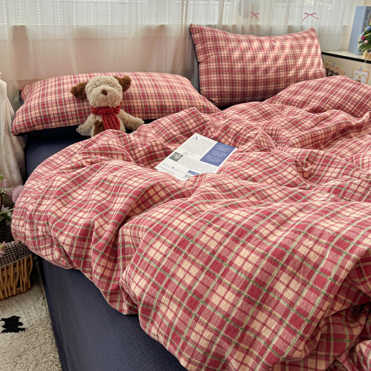 91家纺网 家纺一手货源 找家纺 （总）水木坊 2025新款A云感双层纱四件套-浪漫