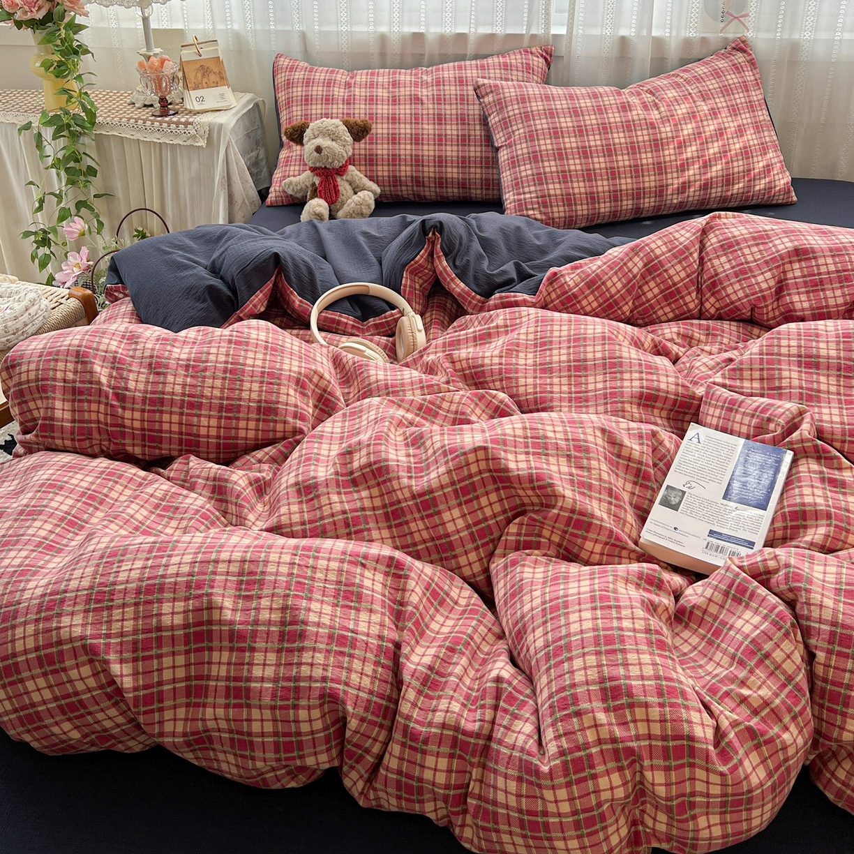 91家纺网 家纺一手货源 找家纺 （总）水木坊 2025新款A云感双层纱四件套-浪漫