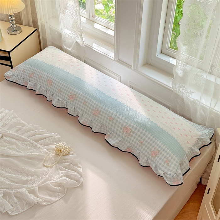 91家纺网 家纺一手货源 找家纺 梦舒羽 2025新款云感双层纱双人花边枕套情侣双人1.5m枕芯套1.8床枕头套 浮生若梦