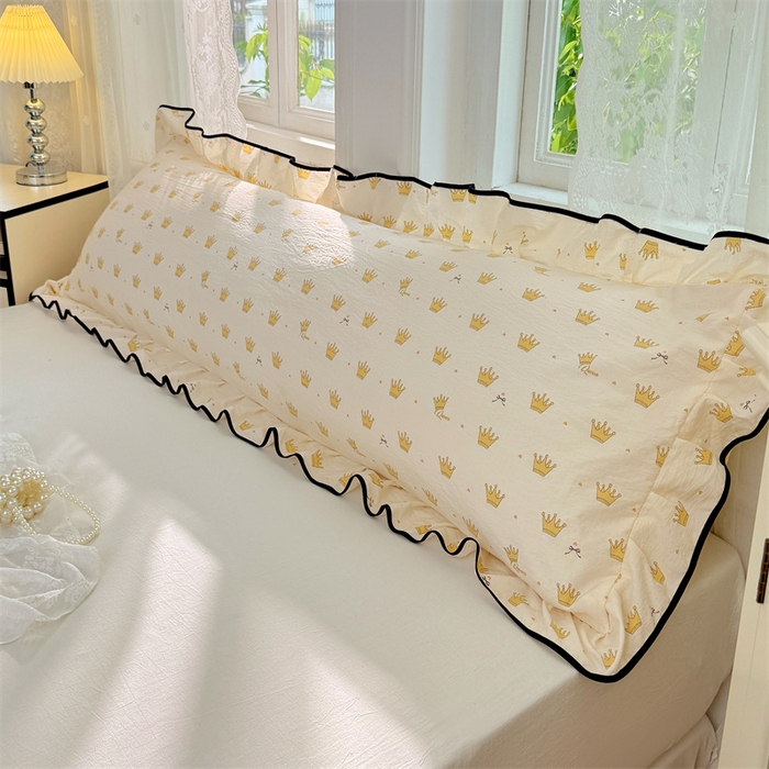 91家纺网 家纺一手货源 找家纺 （总）梦舒羽 2025新款云感双层纱双人花边枕套情侣双人1.5m枕芯套1.8床枕头套