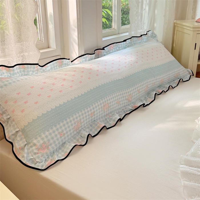 91家纺网 家纺一手货源 找家纺 梦舒羽 2025新款云感双层纱双人花边枕套情侣双人1.5m枕芯套1.8床枕头套 浮生若梦