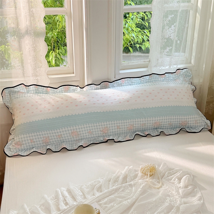 91家纺网 家纺一手货源 找家纺 梦舒羽 2025新款云感双层纱双人花边枕套情侣双人1.5m枕芯套1.8床枕头套 浮生若梦