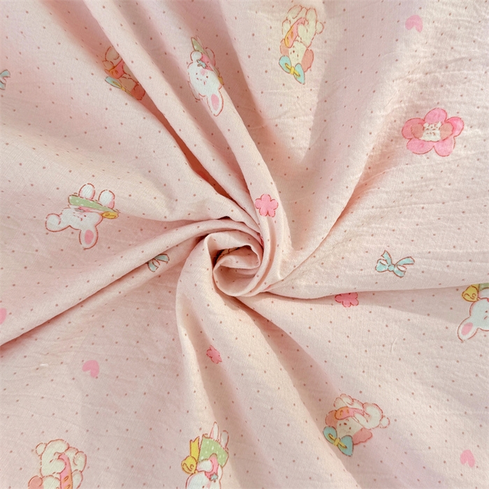 91家纺网 家纺一手货源 找家纺 梦舒羽 2025新款云感双层纱双人花边枕套情侣双人1.5m枕芯套1.8床枕头套 花田小兔