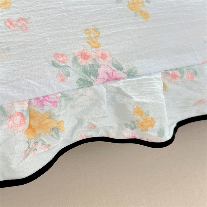 91家纺网 家纺一手货源 找家纺 梦舒羽 2025新款云感双层纱双人花边枕套情侣双人1.5m枕芯套1.8床枕头套 繁花入梦