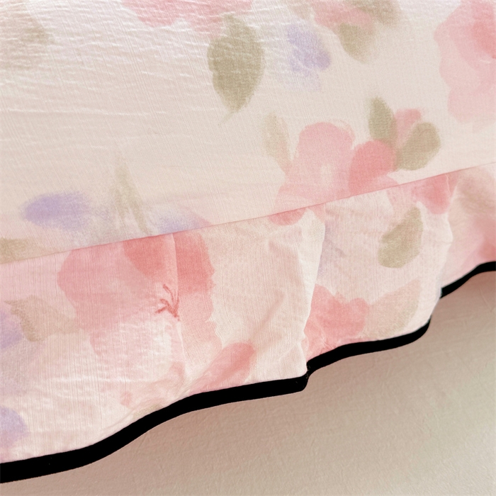 91家纺网 家纺一手货源 找家纺 梦舒羽 2025新款云感双层纱双人花边枕套情侣双人1.5m枕芯套1.8床枕头套 倾城之恋