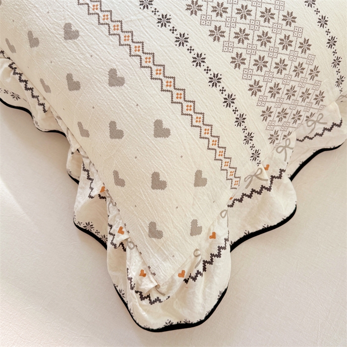 91家纺网 家纺一手货源 找家纺 梦舒羽 2025新款云感双层纱花边枕套宿舍学生48x74一对枕芯内胆套 遇见浪漫