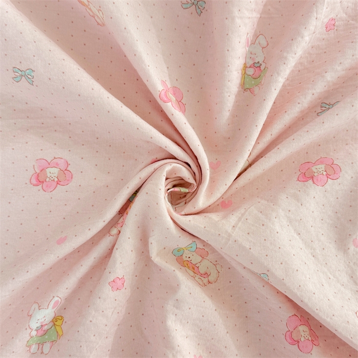 91家纺网 家纺一手货源 找家纺 梦舒羽 2025新款云感双层纱花边枕套宿舍学生48x74一对枕芯内胆套 花田小兔