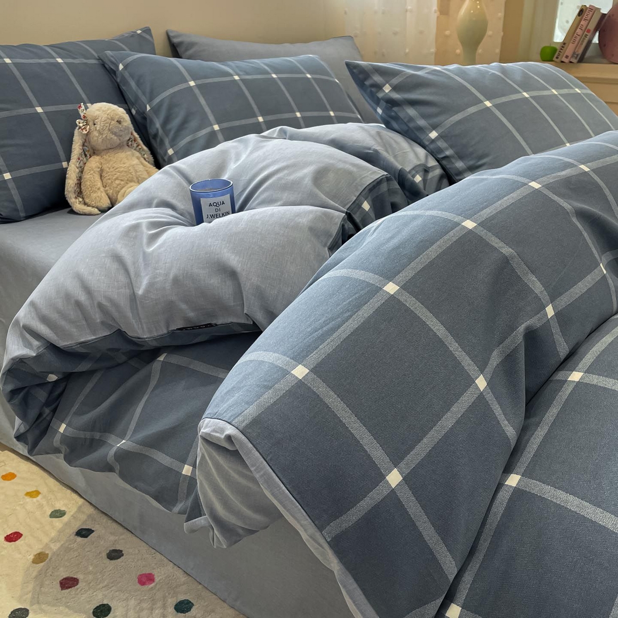 91家纺网 家纺一手货源 找家纺 涵宸家纺 2025新款全棉简约款四件套 麦田-兰