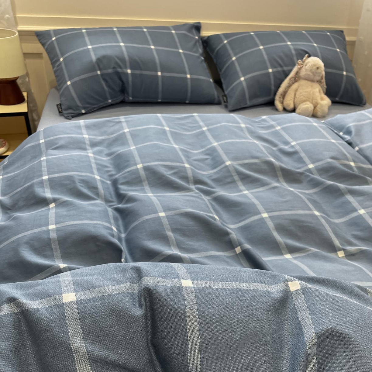 91家纺网 家纺一手货源 找家纺 涵宸家纺 2025新款全棉简约款四件套 麦田-兰