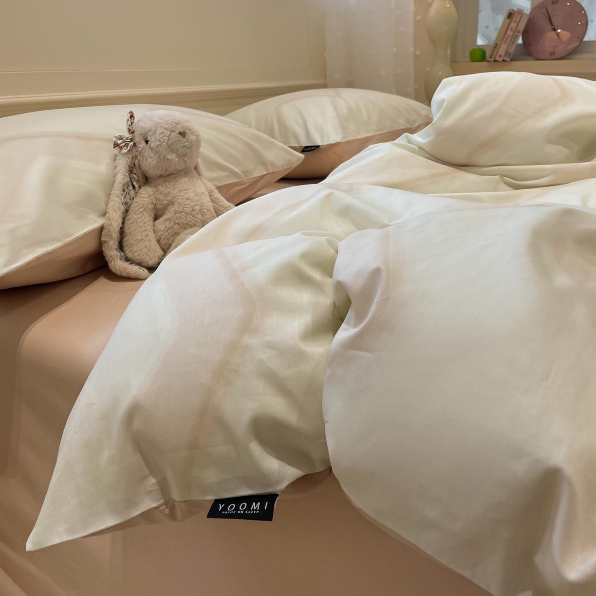 91家纺网 家纺一手货源 找家纺 涵宸家纺 2025新款全棉简约款四件套 摩卡