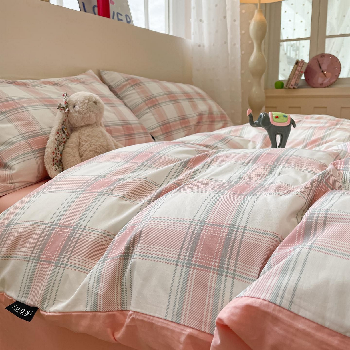 91家纺网 家纺一手货源 找家纺 涵宸家纺 2025新款全棉简约款四件套 莫妮粉