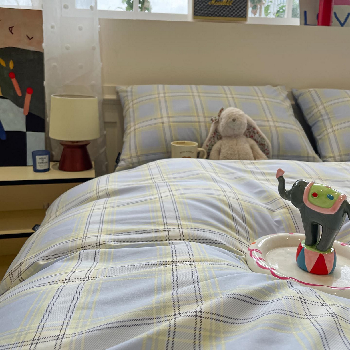 91家纺网 家纺一手货源 找家纺 涵宸家纺 2025新款全棉简约款四件套 莫妮兰