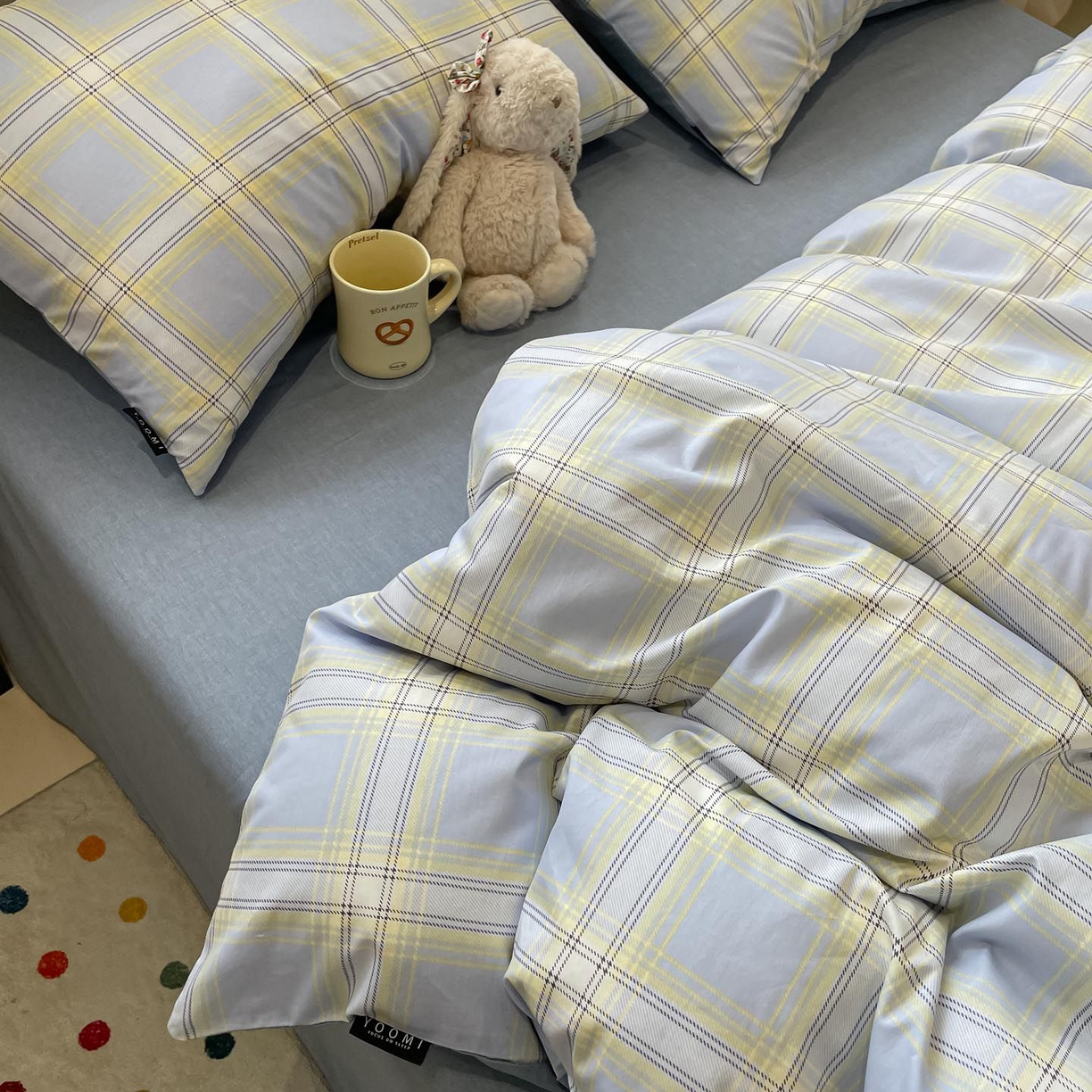 91家纺网 家纺一手货源 找家纺 涵宸家纺 2025新款全棉简约款四件套 莫妮兰