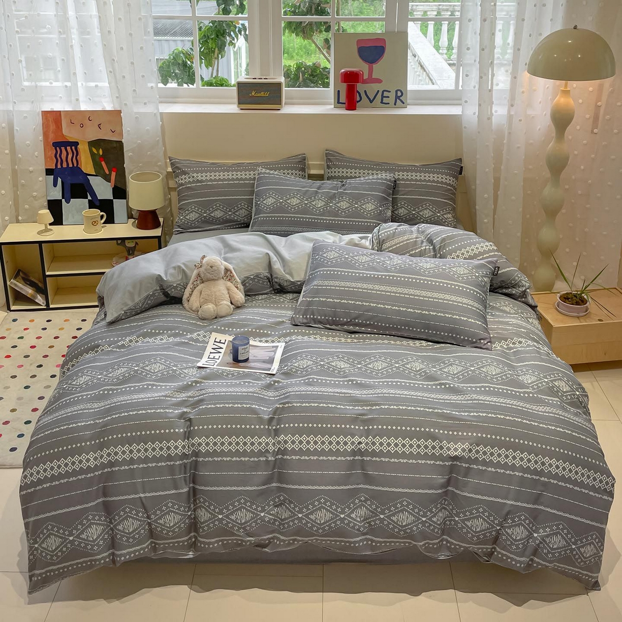涵宸家纺 2025新款全棉简约款四件套 维诺-灰
