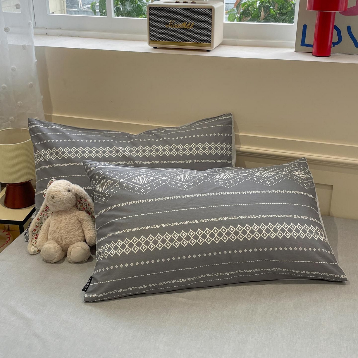 91家纺网 家纺一手货源 找家纺 涵宸家纺 2025新款全棉简约款四件套 维诺-灰