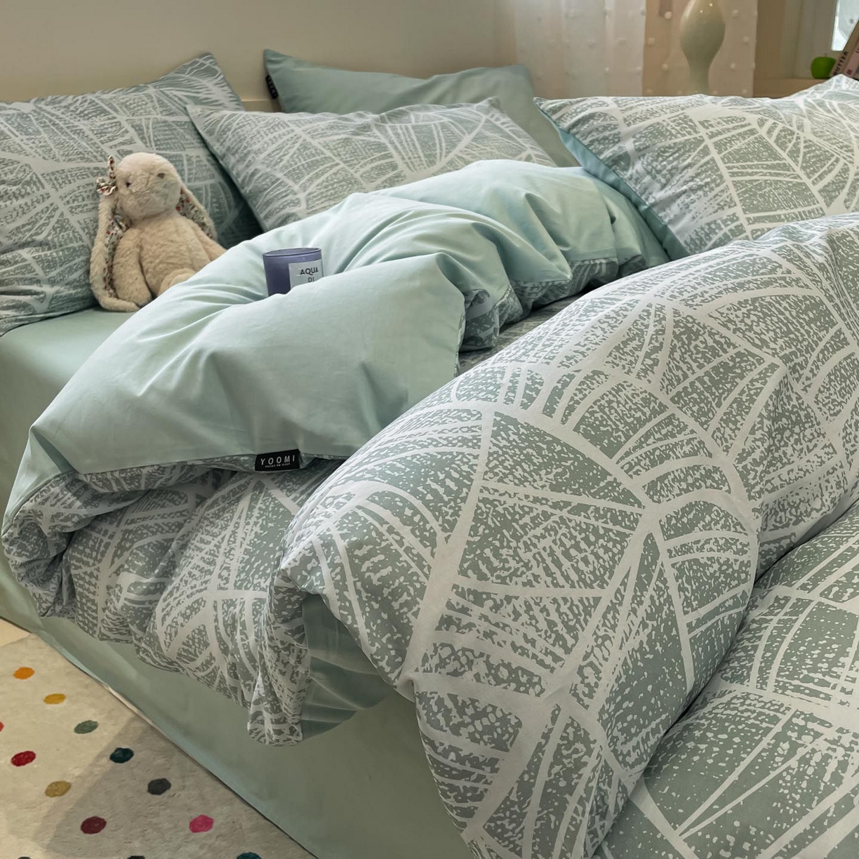 91家纺网 家纺一手货源 找家纺 涵宸家纺 2025新款全棉简约款四件套 未来矩阵