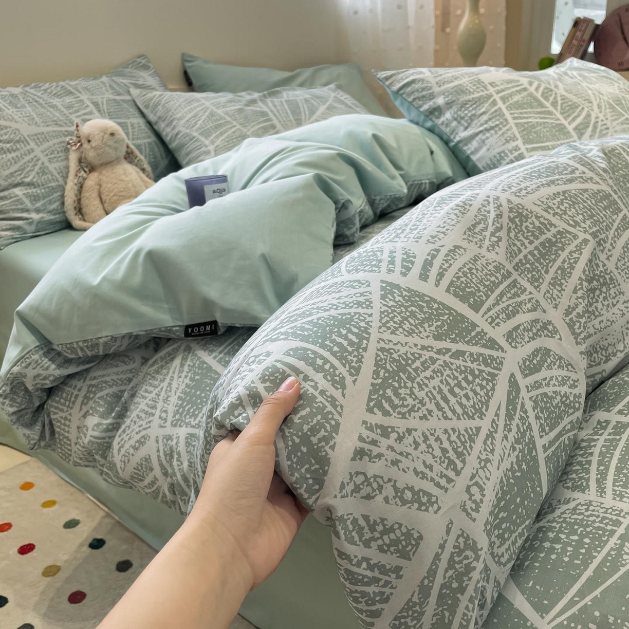 91家纺网 家纺一手货源 找家纺 涵宸家纺 2025新款全棉简约款四件套 未来矩阵