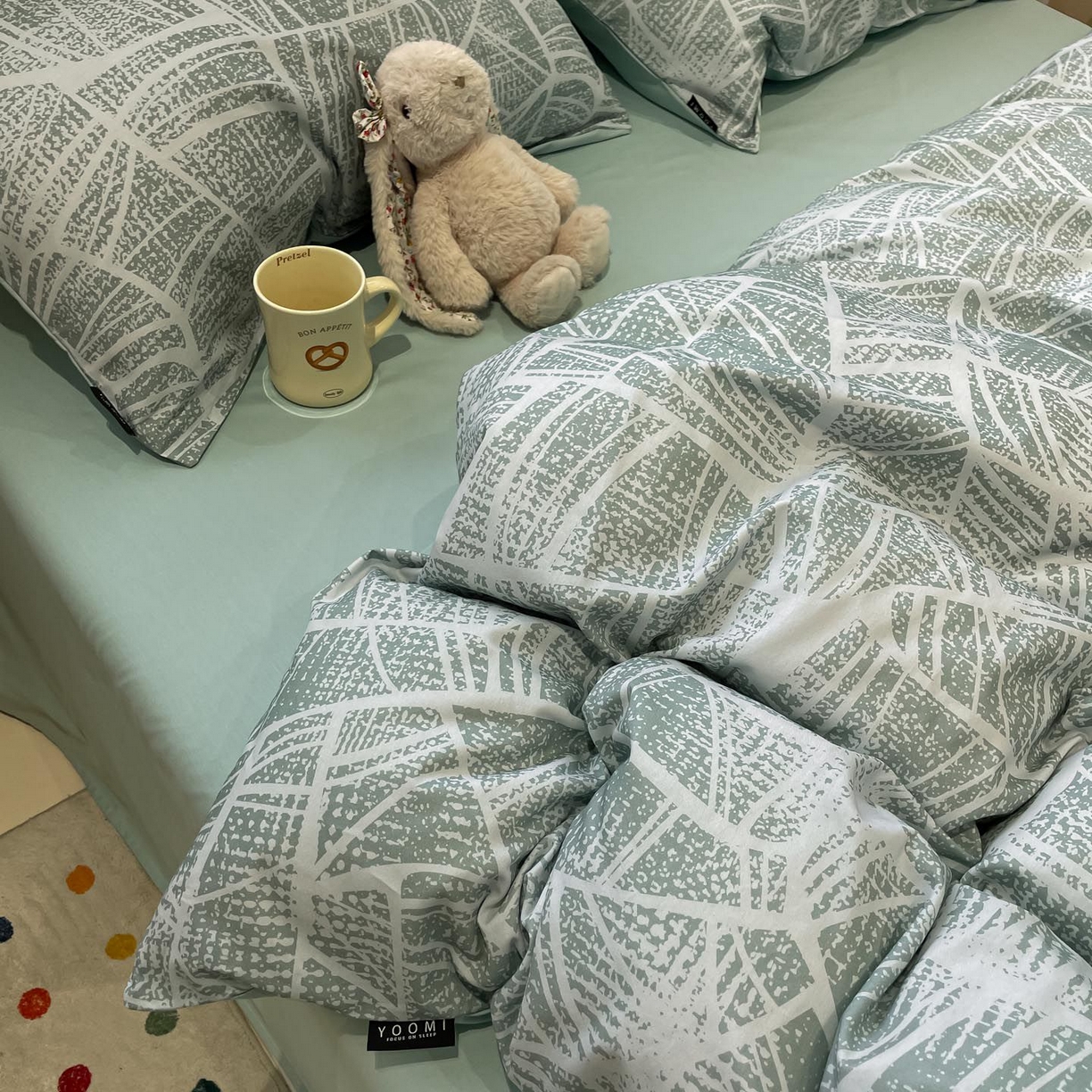 91家纺网 家纺一手货源 找家纺 涵宸家纺 2025新款全棉简约款四件套 未来矩阵