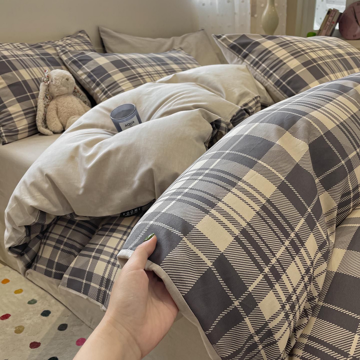 91家纺网 家纺一手货源 找家纺 涵宸家纺 2025新款全棉简约款四件套 未知维度