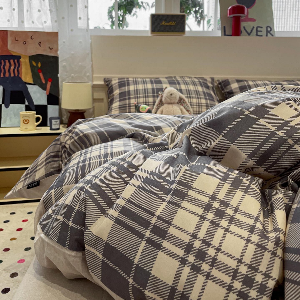 91家纺网 家纺一手货源 找家纺 涵宸家纺 2025新款全棉简约款四件套 未知维度