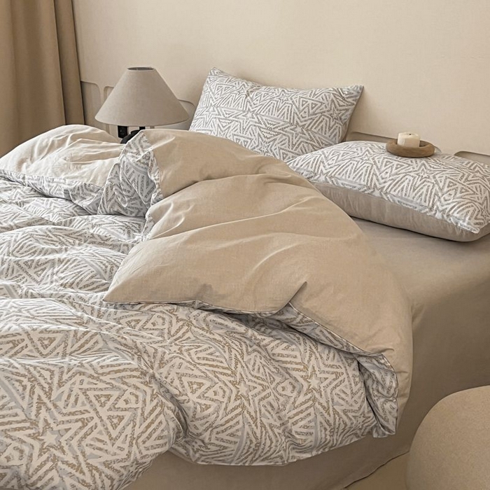 91家纺网 家纺一手货源 找家纺 涵宸家纺 2025新款全棉简约款四件套 星季