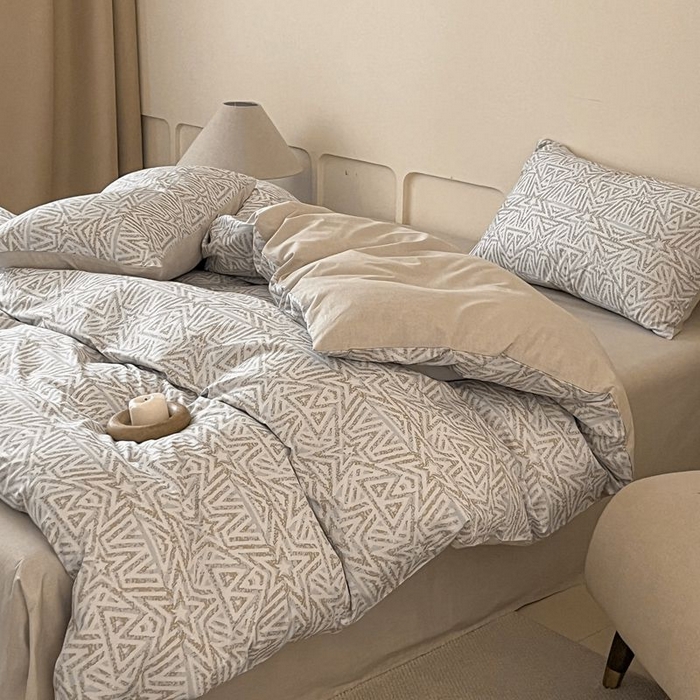 91家纺网 家纺一手货源 找家纺 涵宸家纺 2025新款全棉简约款四件套 星季