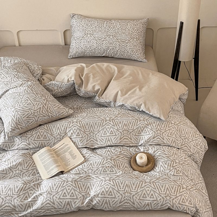 91家纺网 家纺一手货源 找家纺 涵宸家纺 2025新款全棉简约款四件套 星季