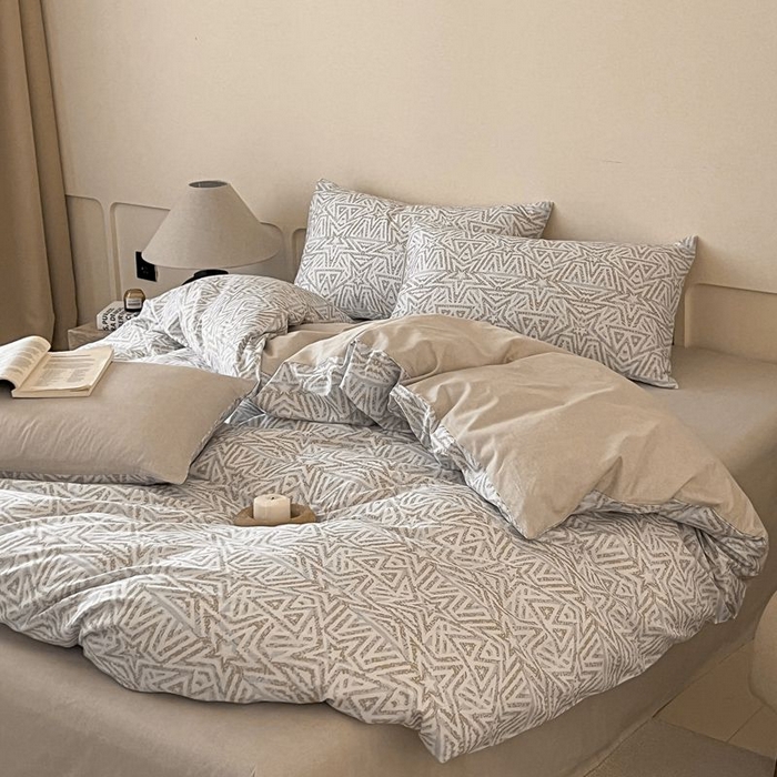 91家纺网 家纺一手货源 找家纺 涵宸家纺 2025新款全棉简约款四件套 星季